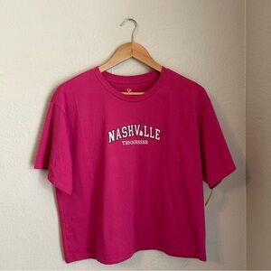NWT, Organic Generation Women’s Hot Pink Nashville Boxy T-shirt, Size Large